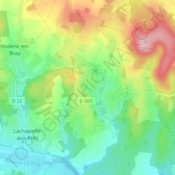 Armentières topographic map, elevation, terrain