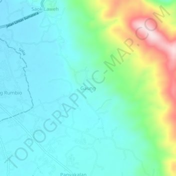 Gaung topographic map, elevation, terrain