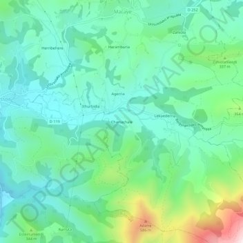 Chartachale topographic map, elevation, terrain
