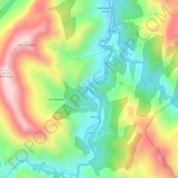 Corigos topographic map, elevation, terrain