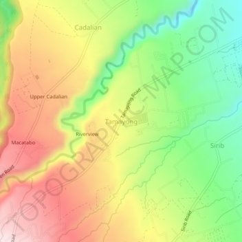 Tamayong topographic map, elevation, terrain