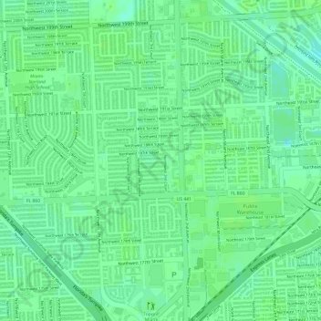 Cloverleaf Park topographic map, elevation, terrain