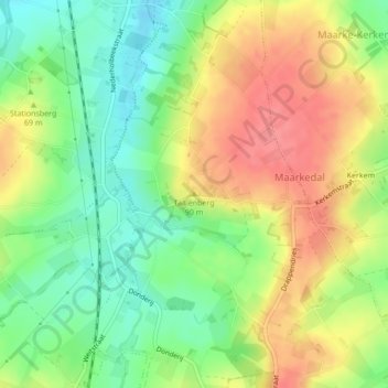 Taaienberg topographic map, elevation, terrain
