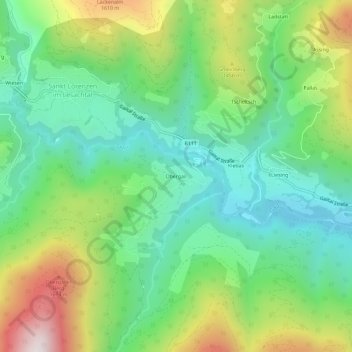 Obergail topographic map, elevation, terrain