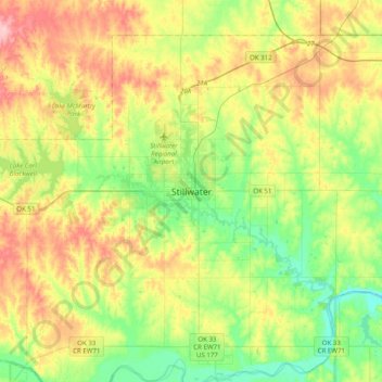 Stillwater topographic map, elevation, terrain