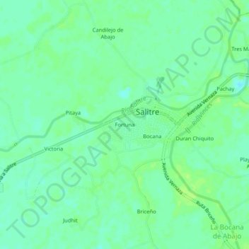 Fortuna topographic map, elevation, terrain
