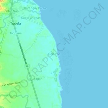 Dela Paz topographic map, elevation, terrain