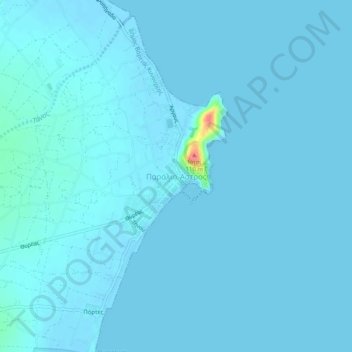 Paralio Astros topographic map, elevation, terrain