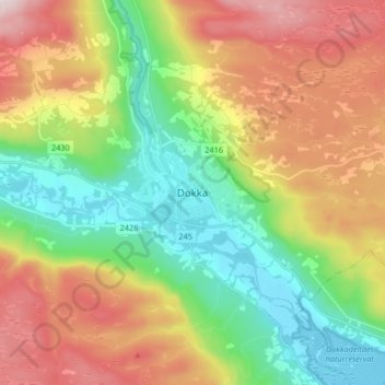 Dokka topographic map, elevation, terrain