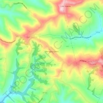 Valle Apparignano topographic map, elevation, terrain