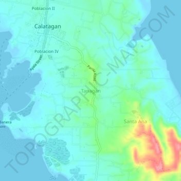 Tanagan topographic map, elevation, terrain