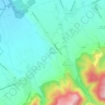 En Calcat topographic map, elevation, terrain