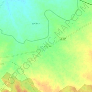 Jambhore topographic map, elevation, terrain