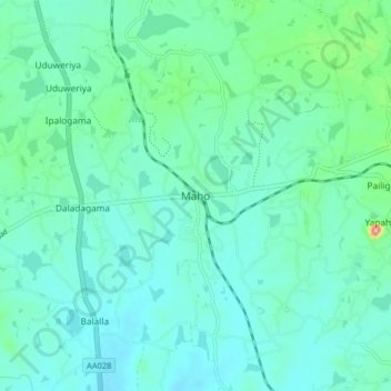 Maho topographic map, elevation, terrain