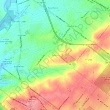 Enfield topographic map, elevation, terrain