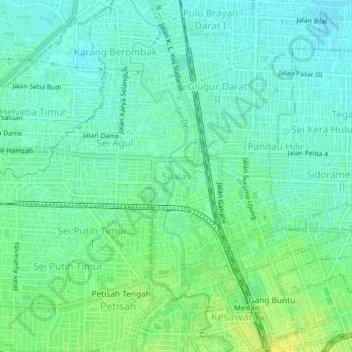 Silalas topographic map, elevation, terrain