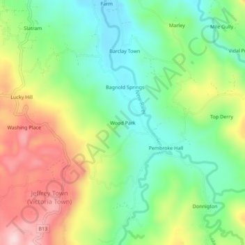 Wood Park topographic map, elevation, terrain