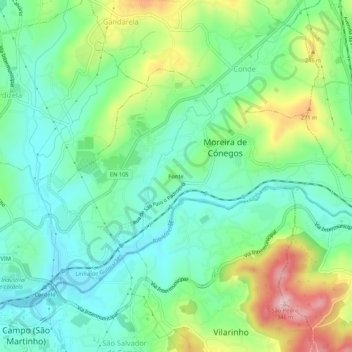 Ponte topographic map, elevation, terrain