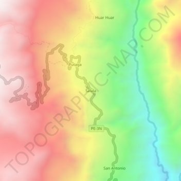 Salala topographic map, elevation, terrain