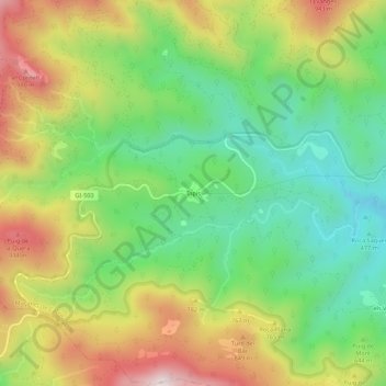 Tapis topographic map, elevation, terrain