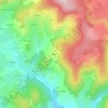 Borjat topographic map, elevation, terrain