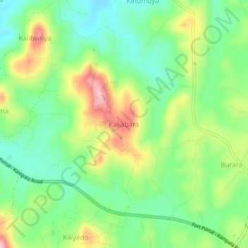 Kakabara topographic map, elevation, terrain