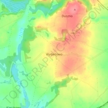 Wydartowo topographic map, elevation, terrain