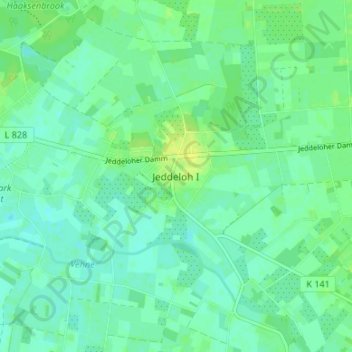 Jeddeloh I topographic map, elevation, terrain