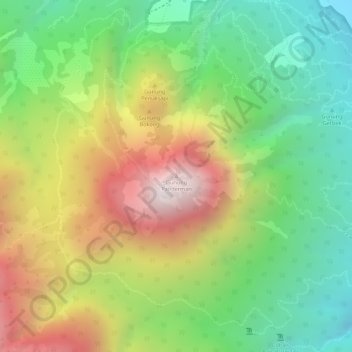 Gunung Panderman topographic map, elevation, terrain