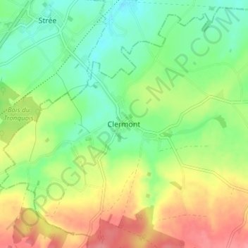 Clermont topographic map, elevation, terrain