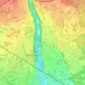 Prospiano topographic map, elevation, terrain