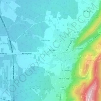 La Caronnière topographic map, elevation, terrain