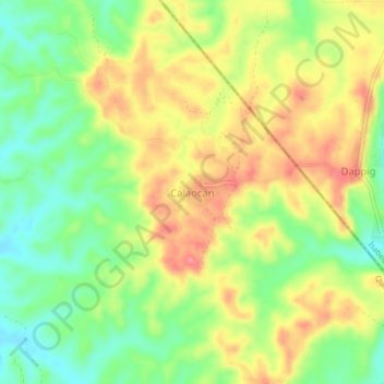 Calaocan topographic map, elevation, terrain