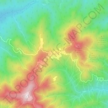Tirli topographic map, elevation, terrain