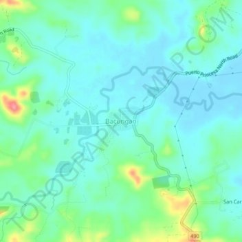 Bacungan topographic map, elevation, terrain