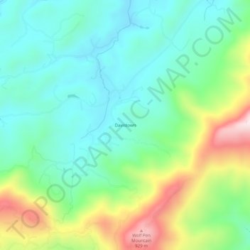 Davistown topographic map, elevation, terrain