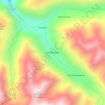 Las Piñuelas topographic map, elevation, terrain