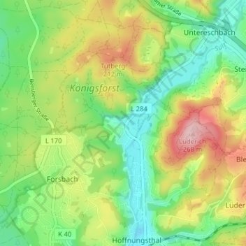 Lehmbach topographic map, elevation, terrain