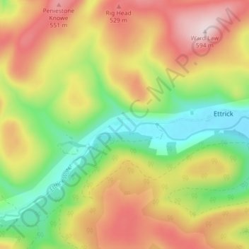 Scabcleuch topographic map, elevation, terrain