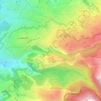 Qornet Shahwane topographic map, elevation, terrain