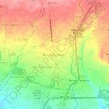 Banaba East topographic map, elevation, terrain