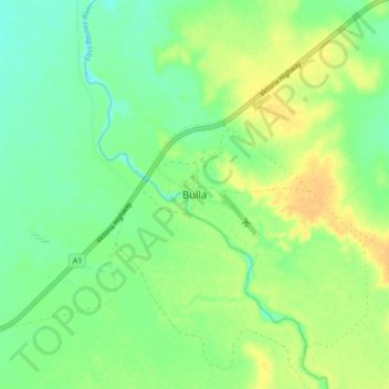 Bulla topographic map, elevation, terrain
