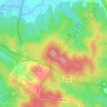 Cornadinho topographic map, elevation, terrain