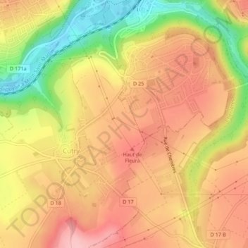 Etuis Champs topographic map, elevation, terrain