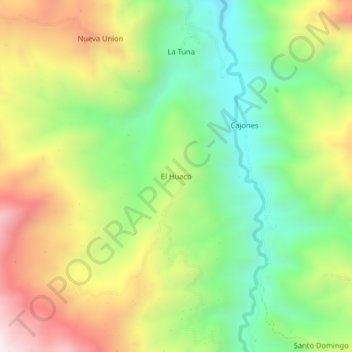 El Huaco topographic map, elevation, terrain