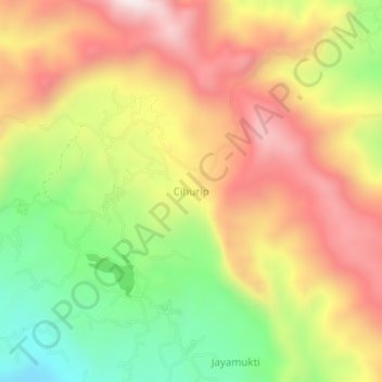 Cihurip topographic map, elevation, terrain
