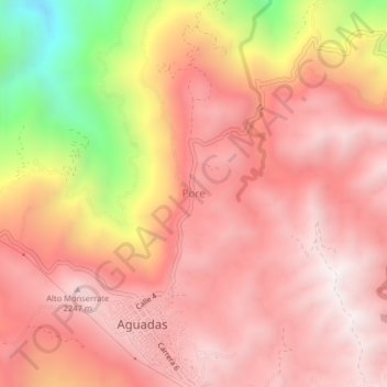 Pore topographic map, elevation, terrain