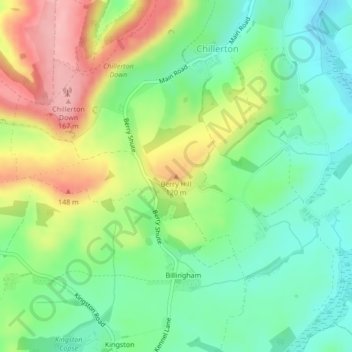 Berry Hill topographic map, elevation, terrain