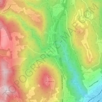 Brovello topographic map, elevation, terrain