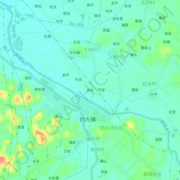 Shuangping topographic map, elevation, terrain